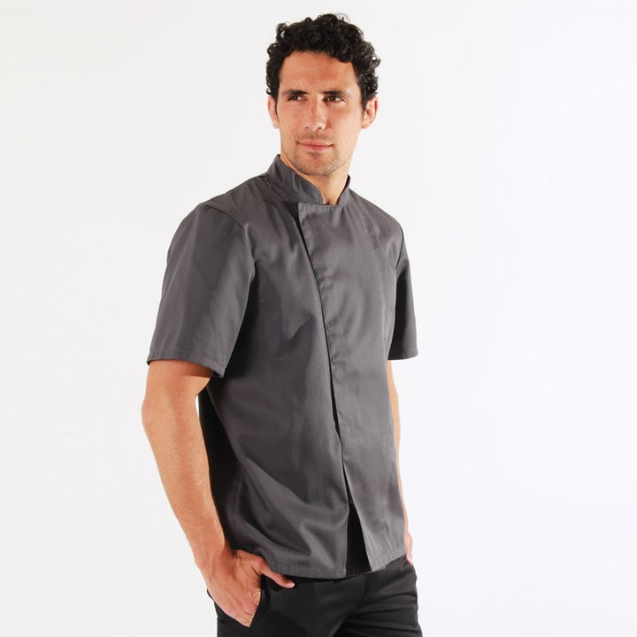 Veste de cuisine grise Nero - Robur, coupe droite