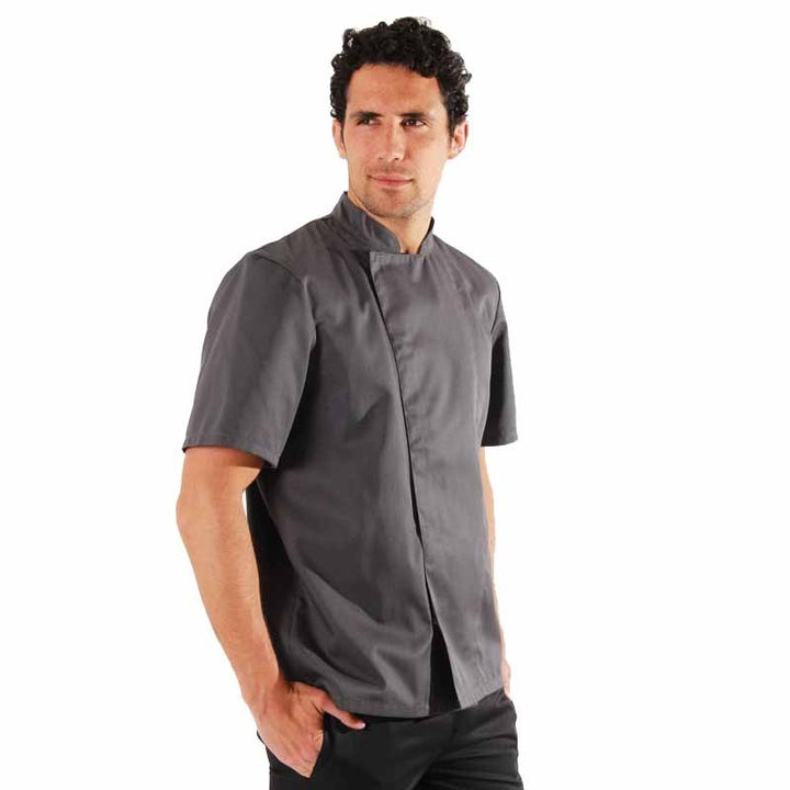 Veste de cuisine grise Nero - Robur, coupe droite