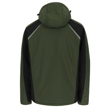 Dos Veste de Travail Homme Softshell Doublée Micro-Polaire Taris Kaki - HEROCK