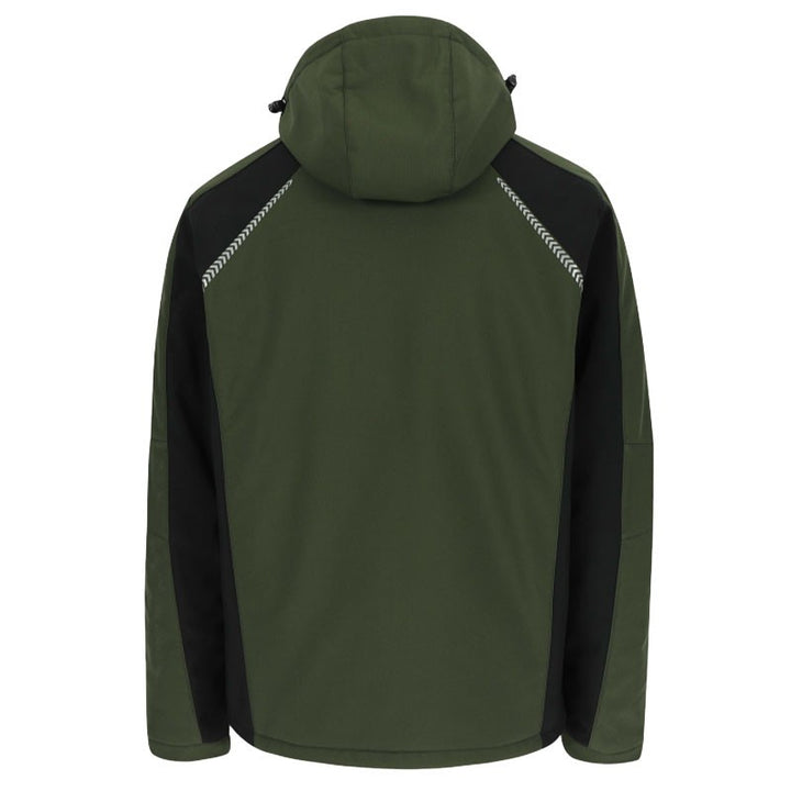 Dos Veste de Travail Homme Softshell Doublée Micro-Polaire Taris Kaki - HEROCK