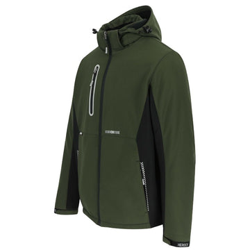 Veste de Travail Profil Homme Softshell Doublée Micro-Polaire Taris Kaki - HEROCK