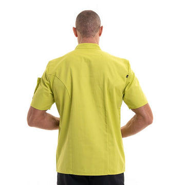 Veste de cuisine pistache - Robur, boutons pressions