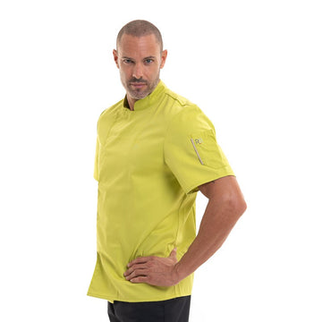 Veste de cuisine pistache - Robur, boutons pressions