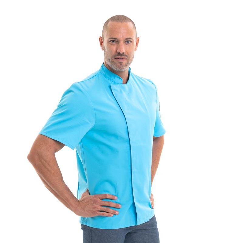 veste pour chef cuisinier azur