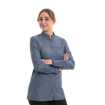 veste de cuisine chemise jean robur pour femme
