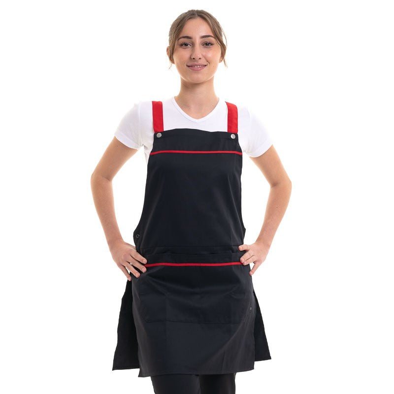 tablier noir avec détail rouge ezac robur