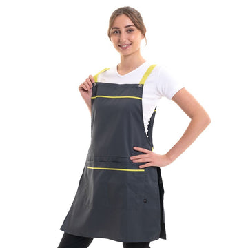 tablier gris à liseré vert anis robur femme