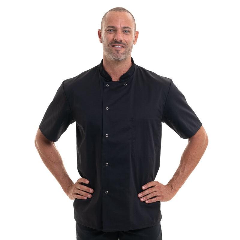 veste de cuisine apprenti noir inox manches courtes