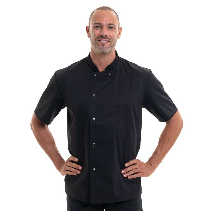 veste de cuisine apprenti noir inox manches courtes