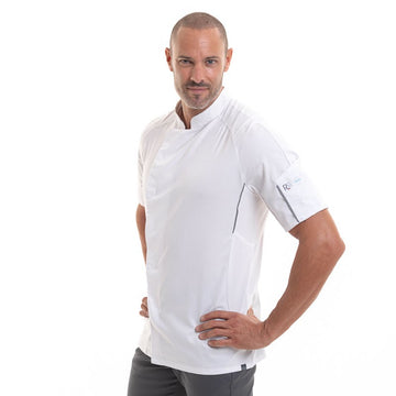 Veste De Cuisine Benak 37.5 Manches Courtes - ROBUR - Maille 37.5 liseré détails