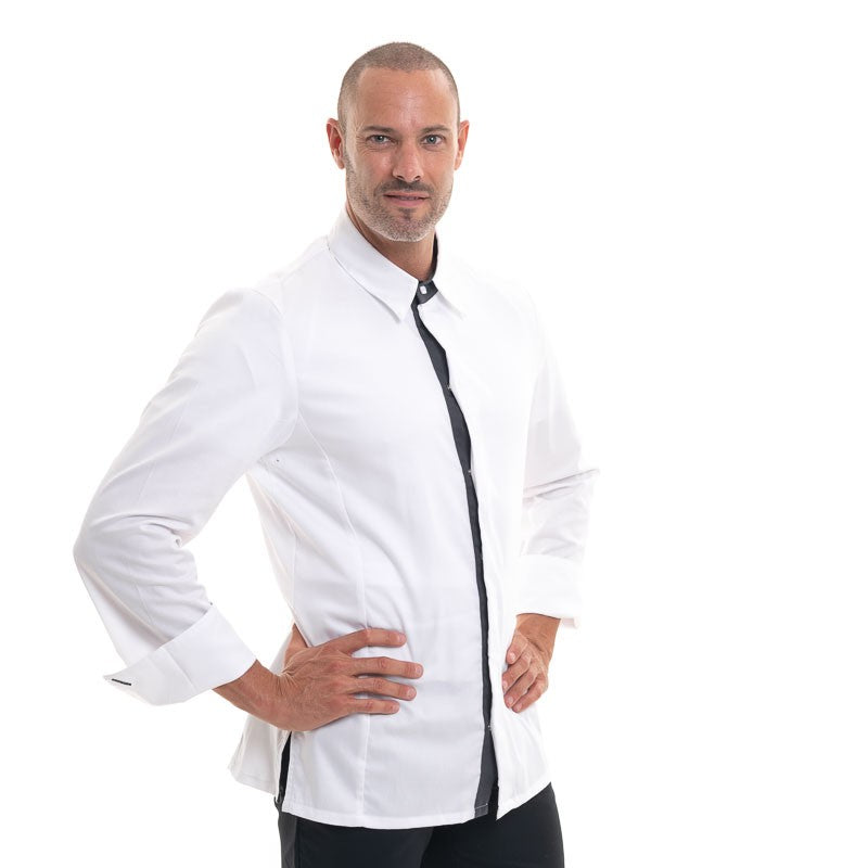 veste de cuisine détail deux couleurs