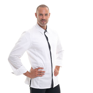 veste de cuisine détail deux couleurs