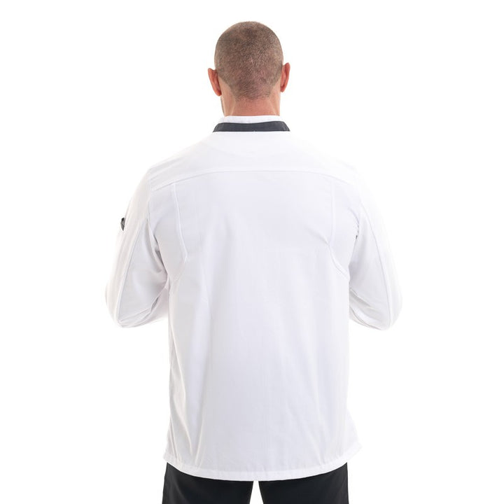 veste de cuisine blanche détails noir robur vasko