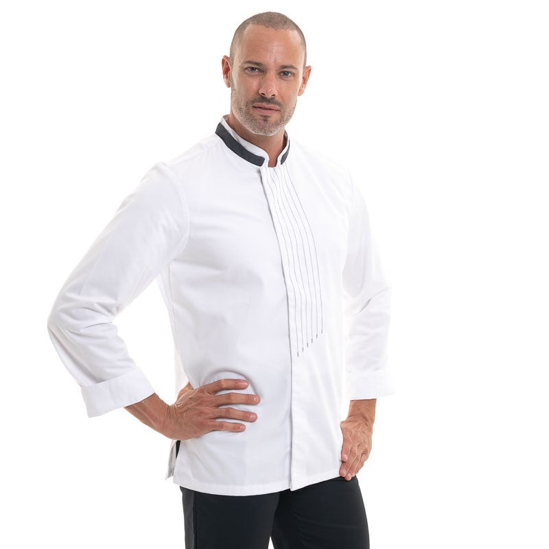 veste de cuisine à plastron surpiqué original