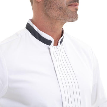 veste de cuisine à liseré gris vasko robur