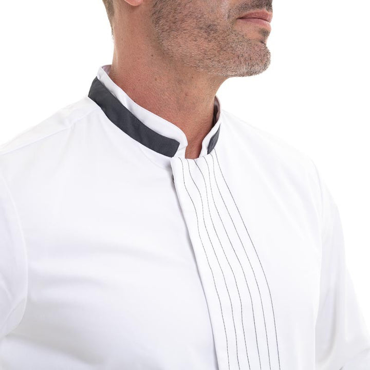 veste de cuisine à liseré gris vasko robur