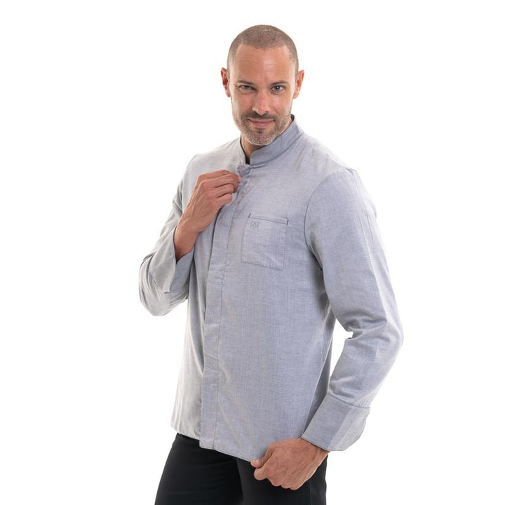 veste de cuisine grise matiere legre robur