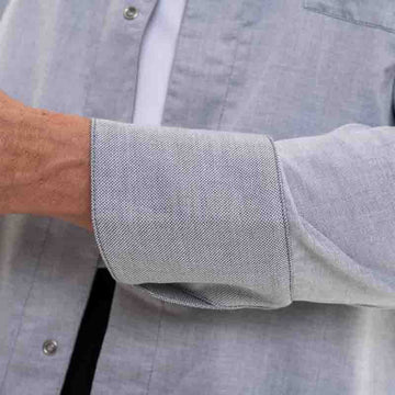 veste de cuisine avec détail manche tissu fin type lin