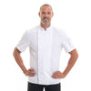 Veste de Cuisine Nero Manches Courtes Blanc Parement Beige - ROBUR