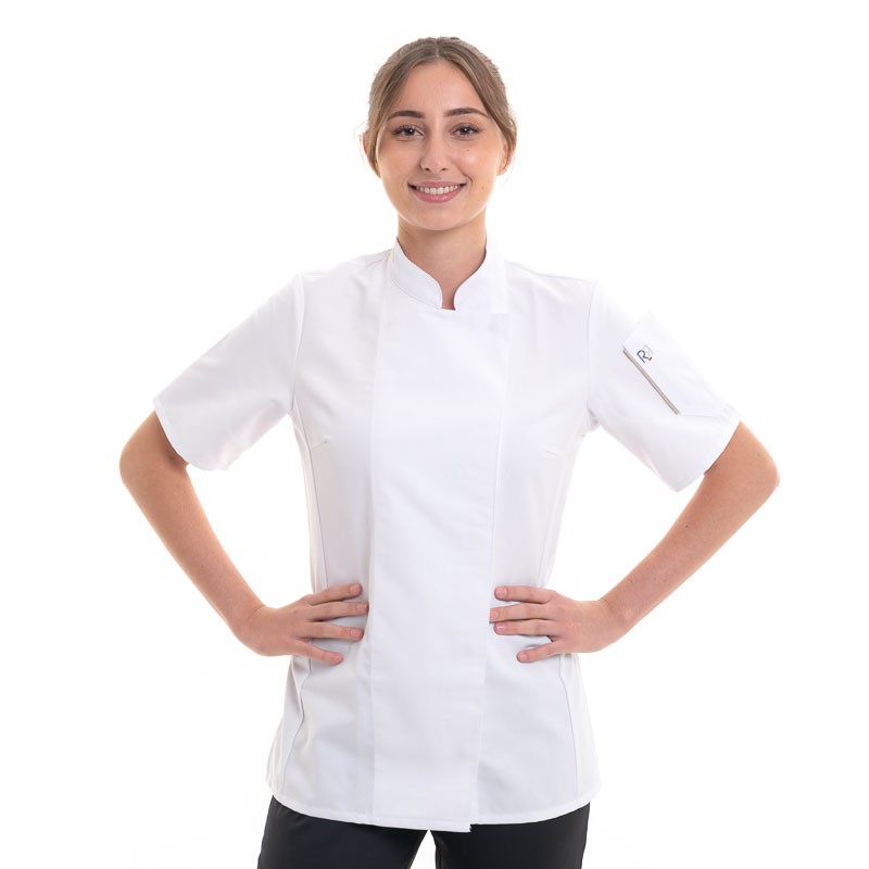Veste de Cuisine Blanche Unera à Manches Courtes