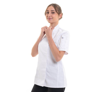 Veste cuisine femme - ROBUR - Col Officier, pinces poitrine