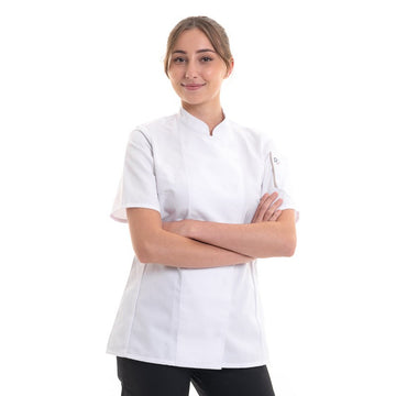 Veste de Cuisine Blanche Unera à Manches Courtes - ROBUR - Veste ajustée