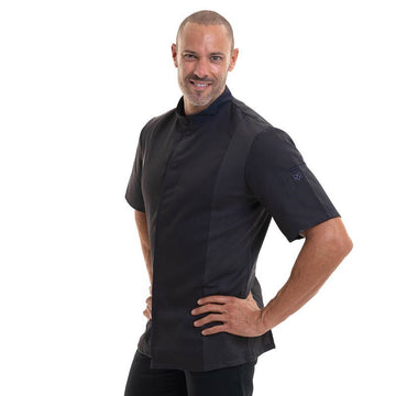 vestes de cuisine siaka noir manches courtes