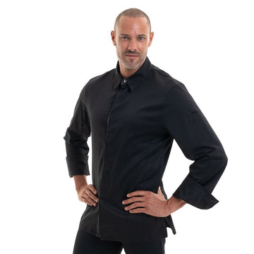 veste prestige pour cuisiniers, noir ou blanc manches longues