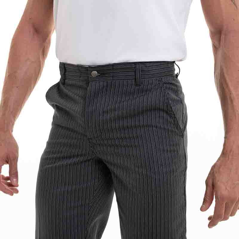 Pantalon de cuisine à fines rayures pour professionnel