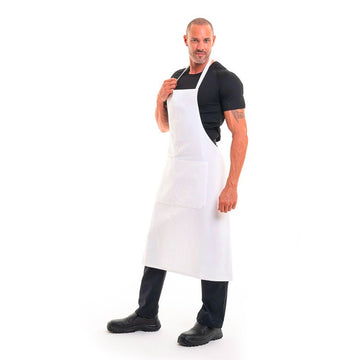 tablier de cuisine blanc qui s'attache à la taille