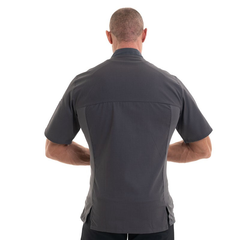 veste de cuisine grise aérée