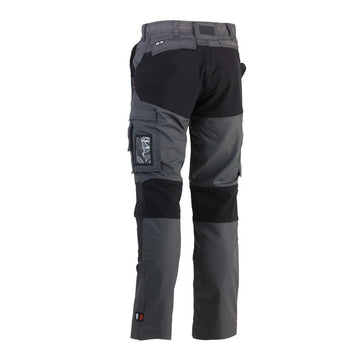 Dos Pantalon de Travail Homme Extensible 4 Sens Hector Charbon et Noir - HEROCK
