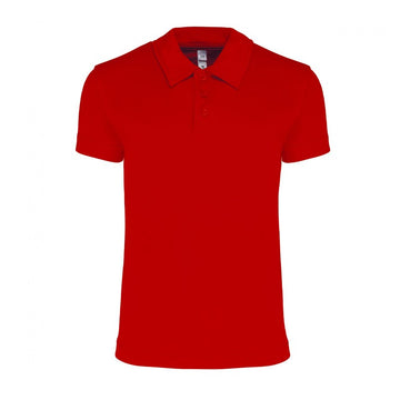 polo à 3 boutons rouge