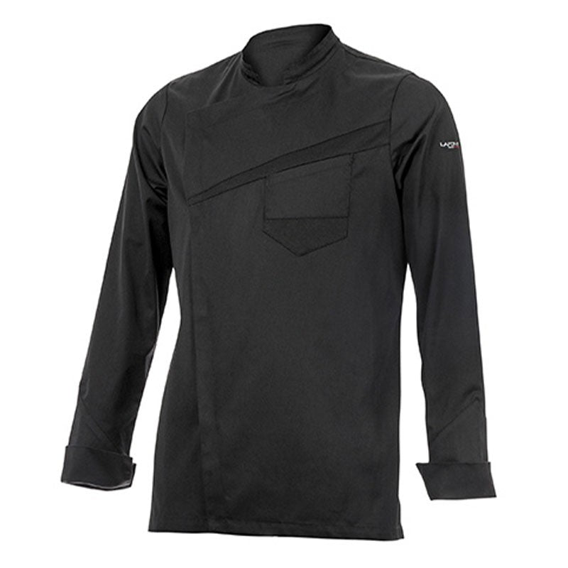veste de cuisine noire double col homme