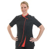 Veste de Cuisine Noire et Rouge Ginseng Femme - LAFONT CUISINE