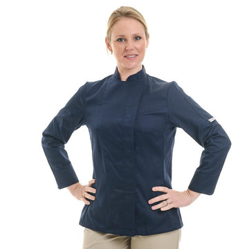 Veste de cuisine femme bleue