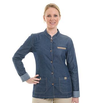Veste de Cuisine Monge Femme Jean Denim Manches Longues - LAFONT