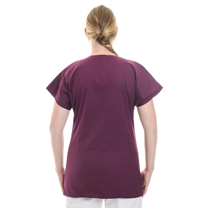 Blouse médicale femme prune manche courte promotion confortable pas cher