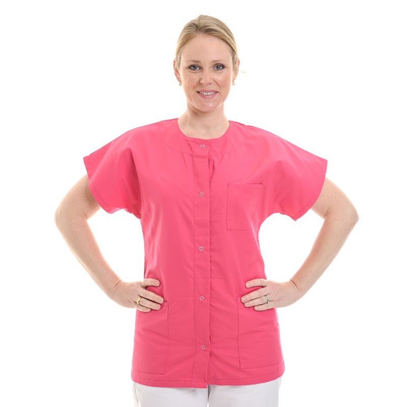 Blouse médicale femme rose manches courtes promo confort pas cher