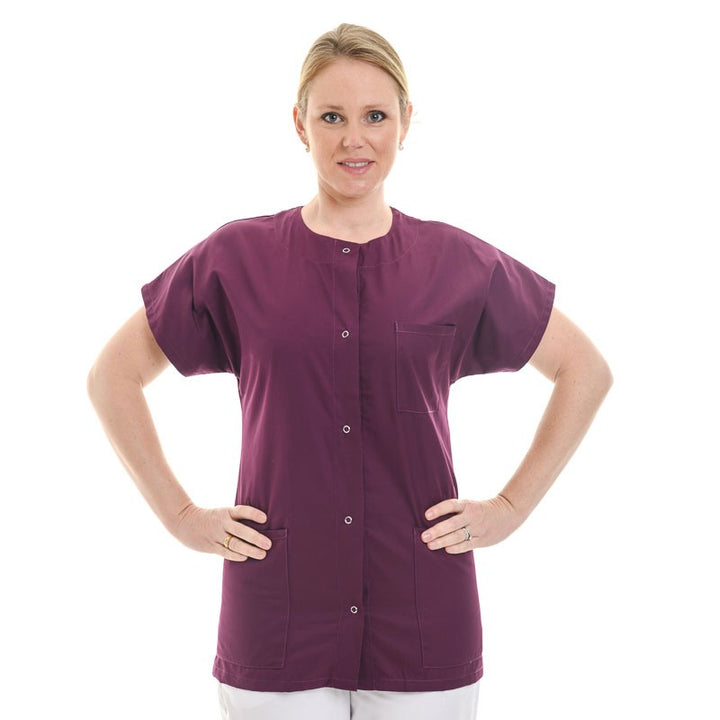 blouse medico bien etre prune