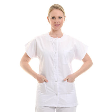 Tunique à boutons blanche pour esthéticienne