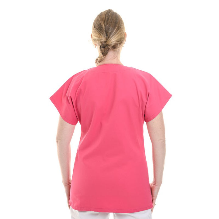 Blouse médicale rose  femme manche courte promotion confortable pas cher