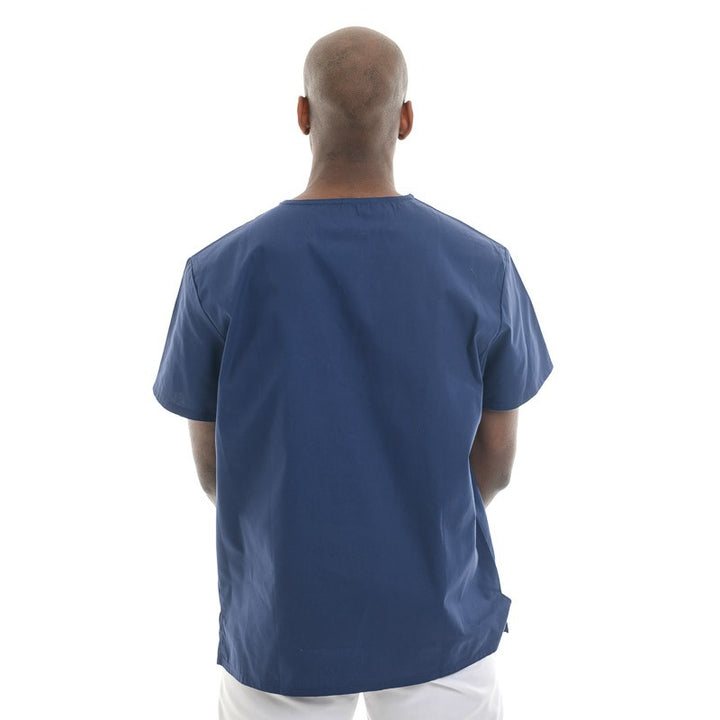 Tunique médicale col V mixte bleu marine