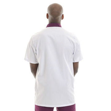 Blouse médicale homme col bordeaux - Claudio manches courtes promotions pas cher confortables