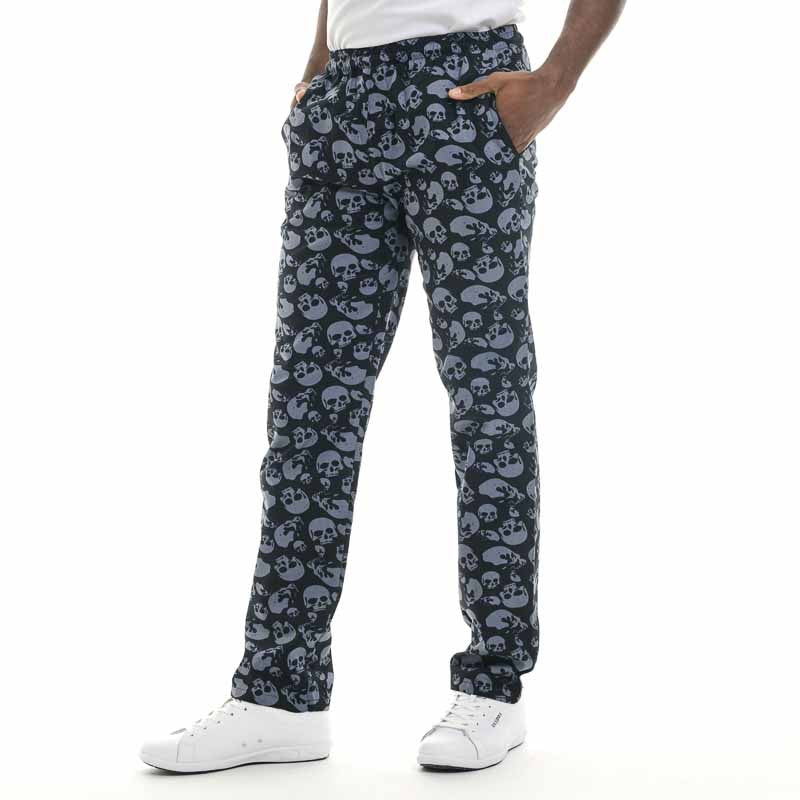 Pantalon imprimé tete de mort taille elastique