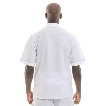 veste de cuisinier liseré gris clair