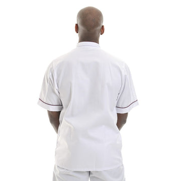 veste de cuisine pour homme détail bordeaux