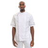 Veste de Cuisine Blanche Liseré Gris Foncé MC - MANELLI