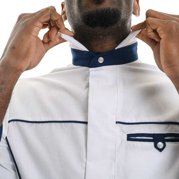 col bleu marine classico veste de cuisine