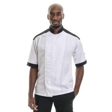 Veste de Cuisine Black Master, coupe droite toutes morphologies manches courtes